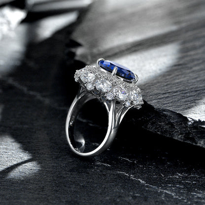 Shipei Jewelry New 925 Sterling Silver Inlaid 5 Karat Egg-shaped 1012 High Carbon Rhinestone Ring Luxury Women