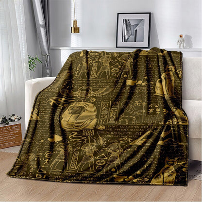 Ancient Egypt Mysterious Symbol 3D Digital Printing Flannel Nap Blanket Wholesale