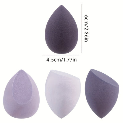 4 Pcs Professional Makeup Sponges Set - Blender For Foundation, Touch Ups, And Makeup - Latex-Free - Dry And Wet Use - Gift Box Included - Perfect Cosmetic Accessory