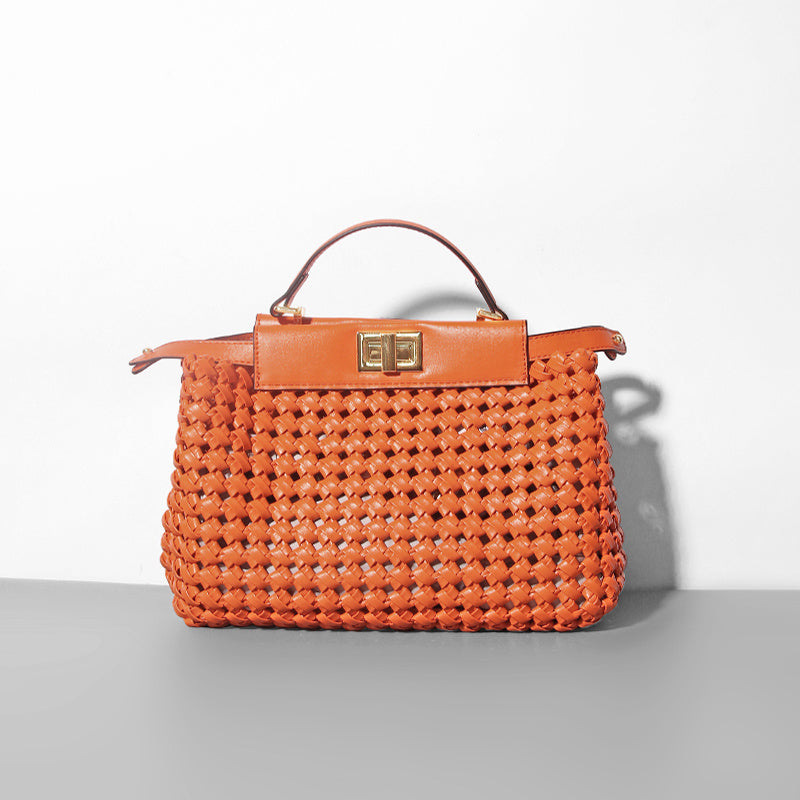 Sac à main en cuir platine pour femme de niche creux