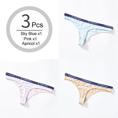 Low-waist Cotton Women's Underwear Letters Sexy Seamless