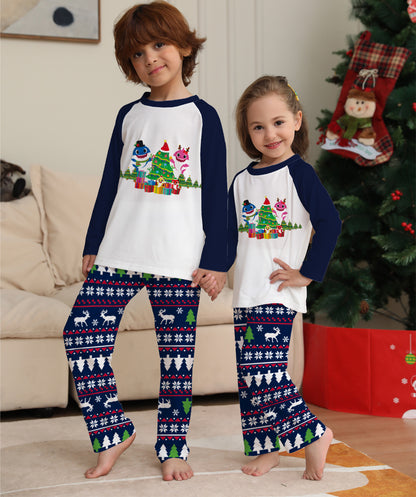 Christmas Tree Cartoon Print Parent-child Outfit