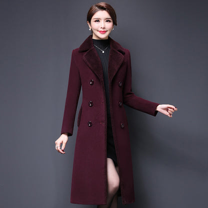 Middle-aged Women's Wool Coat Woolen Coat