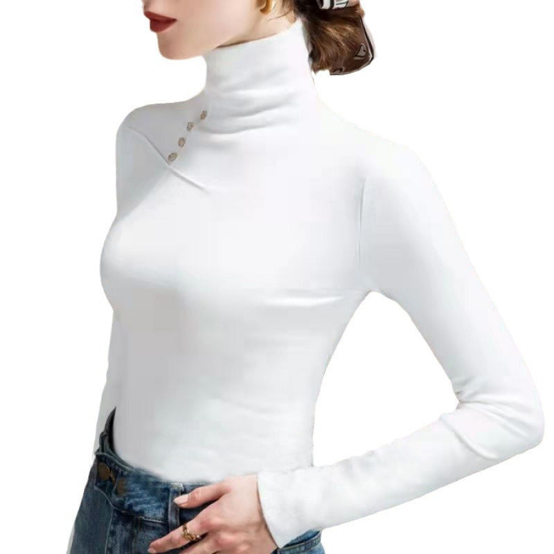 Double-sided Dralon Bottoming Shirt For Women High Neck Inner Wear