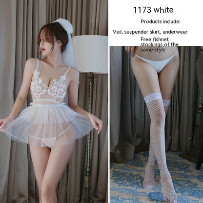 Sexy Lingerie Sexy Bridal Lace Mesh Tulle Suit