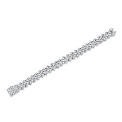 The Keel Luxury Fashion Mossan Diamond S925 Silver Bracelet Rivaling Natural Diamonds