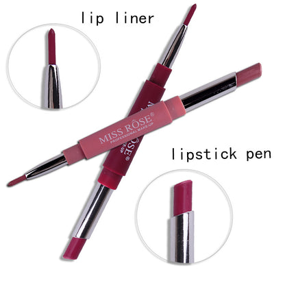 Professional Makeup Double-end Liplipstick Pencil Waterproof Long Lasting Tint Sexy Red Lip Velvet Matte Liner Pen Lipstick Set