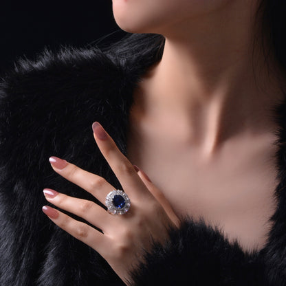 Shipei Jewelry New 925 Sterling Silver Inlaid 5 Karat Egg-shaped 1012 High Carbon Rhinestone Ring Luxury Women