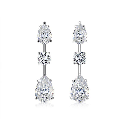 Light Luxury Long Earrings 925 Sterling Silver Moissanite