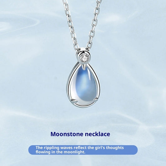 Women's 925 Sterling Silver Moonstone Necklace