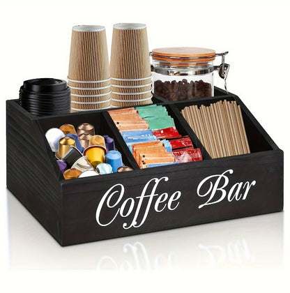 Durable Wooden Divider Coffee Capsule Organizer, Suitable For Coffee Shops, Kitchens, And Offices, Coffee Bar Accessories, Kitchen Accessories.