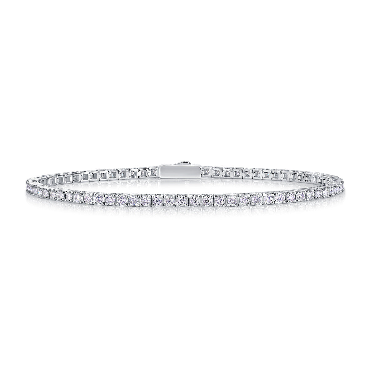One Of A Kind Luxury Fashion Mosan Diamond Silver Jewelry Comparable To Natural Diamond Bracelet