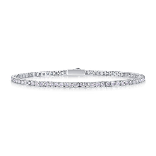 One Of A Kind Luxury Fashion Mosan Diamond Silver Jewelry Comparable To Natural Diamond Bracelet