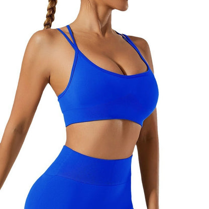 Seamless Push Up Sports Bra High Waist Hip Lift Yoga Pants Suit