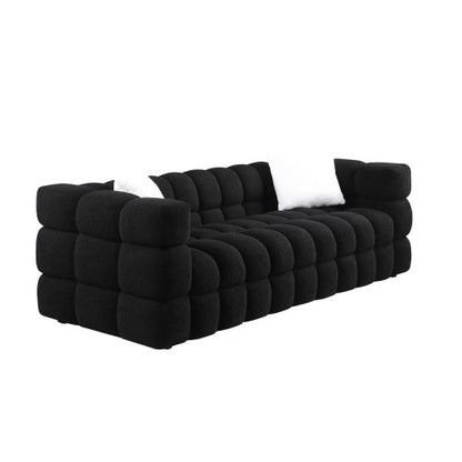 84.3 Length ,35.83 Deepth ,human Body Structure For USA People, Marshmallow Sofa,boucle Sofa ,White ,3 Seater