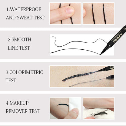 Wish cross-border makeup double head seal eyeliner pen triangle seal eyeliner 2 and 1 waterproof eyeliner pen new style