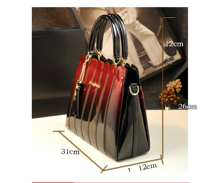 Gradient Patchwork Block Middle-aged Women's Bag