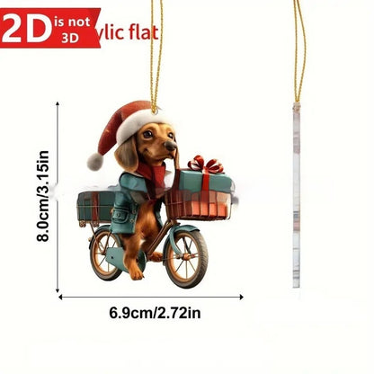 Acrylic Flat Christmas Gift Bike Dog Automobile Hanging Ornament
