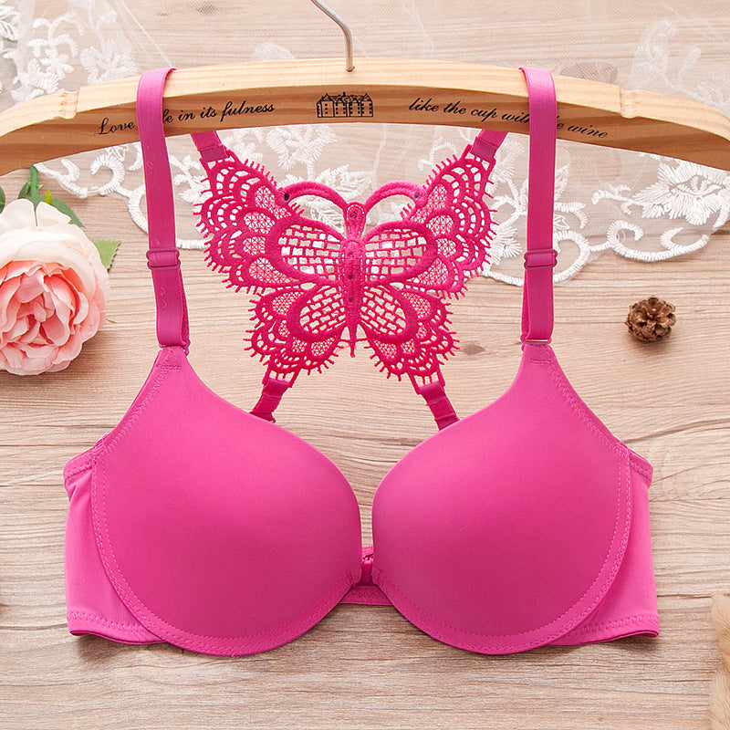 Women Fashion Underwear Lace Bralette Bras Adjustable Push up Lingerie Butterfly Back Seamless Racerback Bra Girls