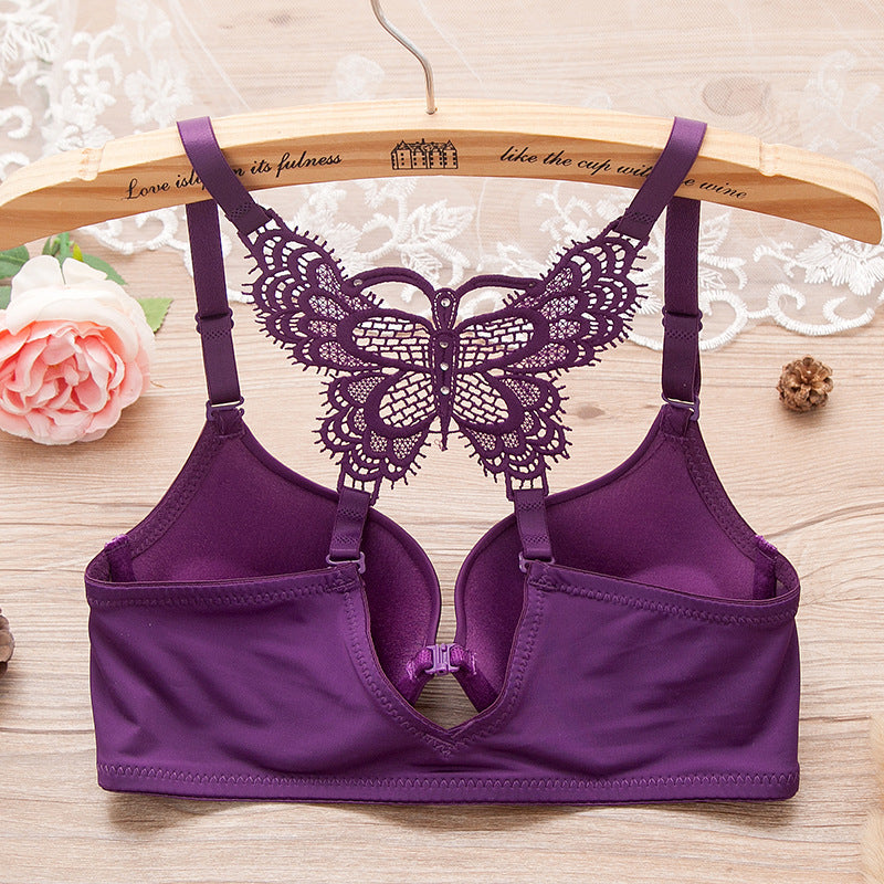 Women Fashion Underwear Lace Bralette Bras Adjustable Push up Lingerie Butterfly Back Seamless Racerback Bra Girls