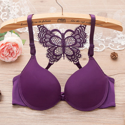 Women Fashion Underwear Lace Bralette Bras Adjustable Push up Lingerie Butterfly Back Seamless Racerback Bra Girls