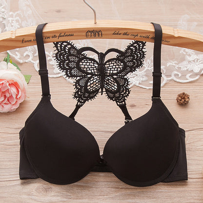 Women Fashion Underwear Lace Bralette Bras Adjustable Push up Lingerie Butterfly Back Seamless Racerback Bra Girls