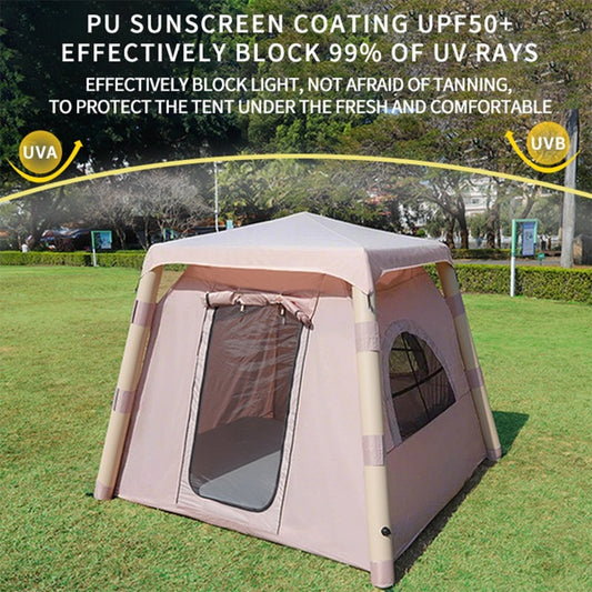 4-post Camping Tent 3-4 People Easy To Set Up Inflatable Tent Luxury Camping Outdoor Air Blown Tent, Waterproof Inflatable House Tent