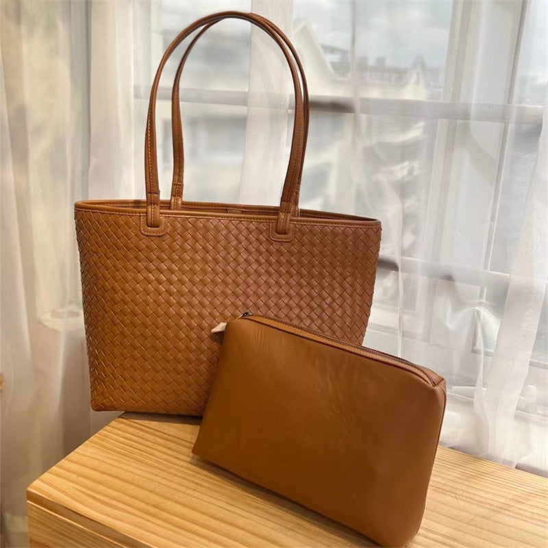 Sac à bandoulière en cuir véritable pour femme de grande capacité