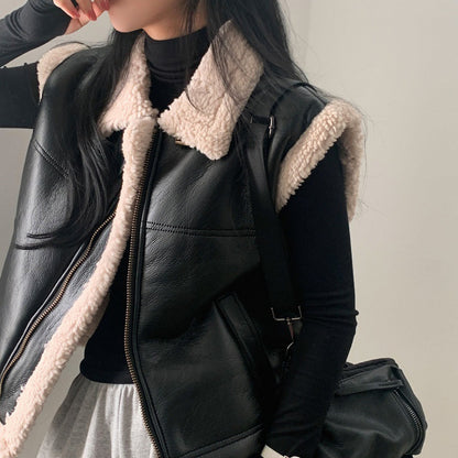 All-match Zipper Vest Jacket Coat For Women