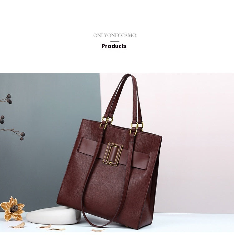 Trendy High-grade Fashion Tote Verticle Square Shoulder Handbag