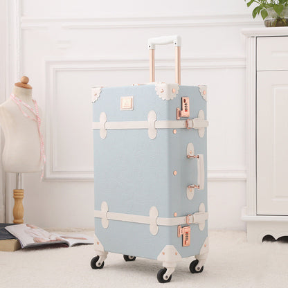 Valise à roulettes rétro pour femme