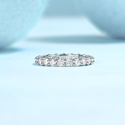 Luxury Fashion Diamond Ring, Row Diamond Ring, Moissanite Silver Ring, Jewelry