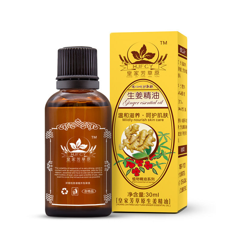 Hot Sale HJFCY Royal Fang Grassland SPA Ginger Essential Oil Moisturizing Skin Care Massage Essential Oil English Version Chinese Version