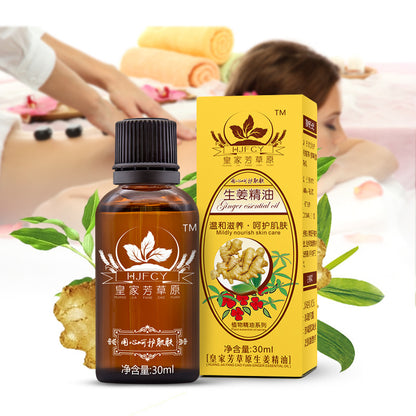 Hot Sale HJFCY Royal Fang Grassland SPA Ginger Essential Oil Moisturizing Skin Care Massage Essential Oil English Version Chinese Version