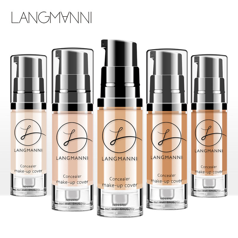 langmanni cross-border makeup liquid foundation concealer brighten skin tone waterproof and non-tipping BB cream