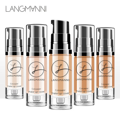 langmanni cross-border makeup liquid foundation concealer brighten skin tone waterproof and non-tipping BB cream