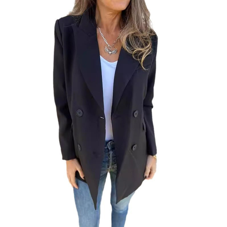 European And American Urban Women's Fashion Lapel Long Sleeve Casual Jacket