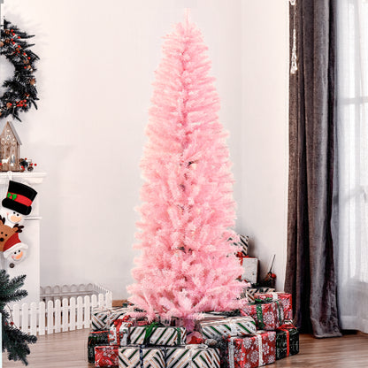 6' Artificial Christmas Tree Douglas Fir Pencil Christmas Tree with 618 Realistic Branch Tips
