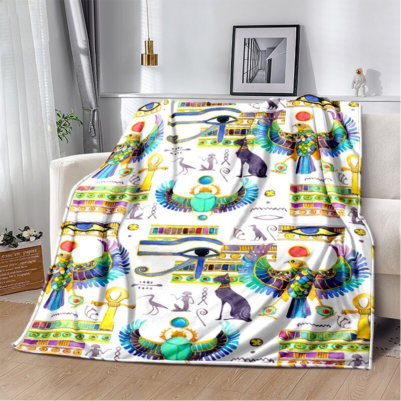 Ancient Egypt Mysterious Symbol 3D Digital Printing Flannel Nap Blanket Wholesale
