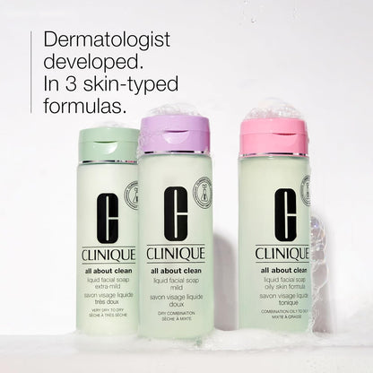 3-Step All about Clean Liquid Gentle Facial Cleanser Soap for Dry Combination Skin | Type 2