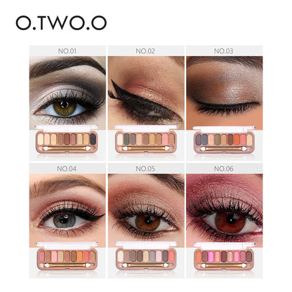 Rose gold 9-color pearlescent eyeshadow Matte durable waterproof easy to color