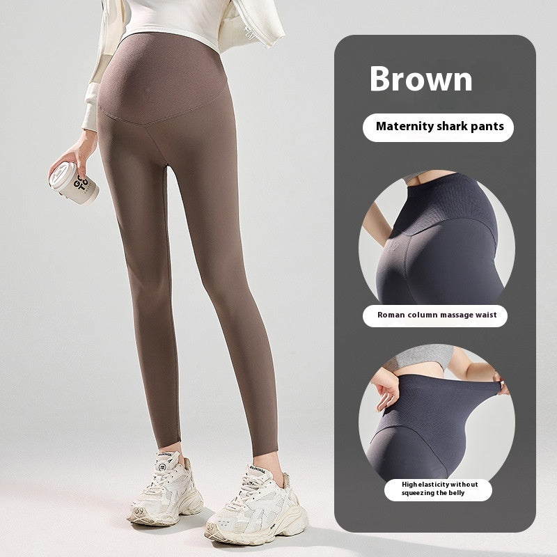 Pregnant Women Outwear Winter Wear Seamless Belly Support Sanding Yoga Pants