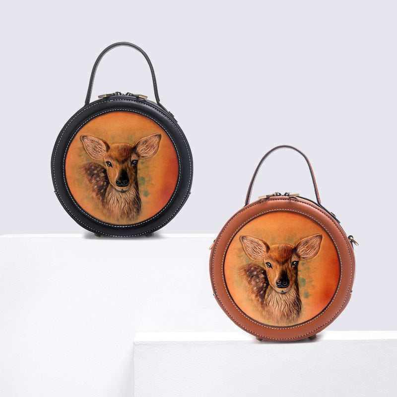 High Sense Small Round Leather Bag