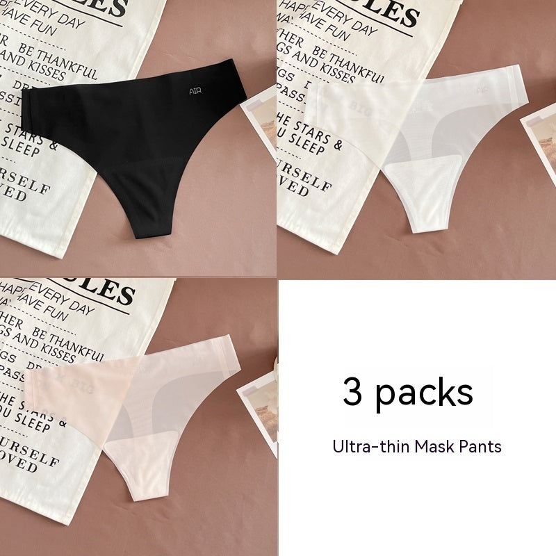 Mask Underwear Female Thin Section Traceless Ice Silk T-back