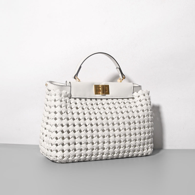 Sac à main en cuir platine pour femme de niche creux