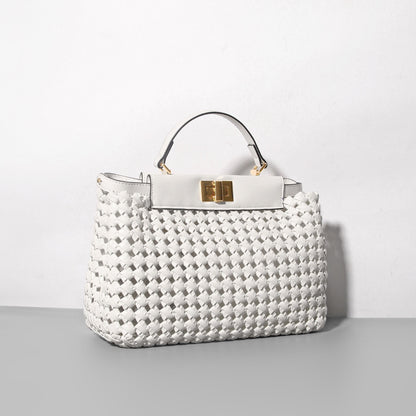 Sac à main en cuir platine pour femme de niche creux