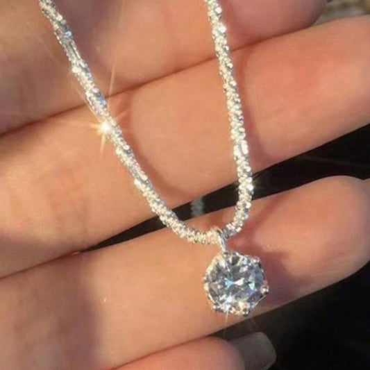 Women's Elegant Full-Diamond Light Luxury Sparkling Necklace