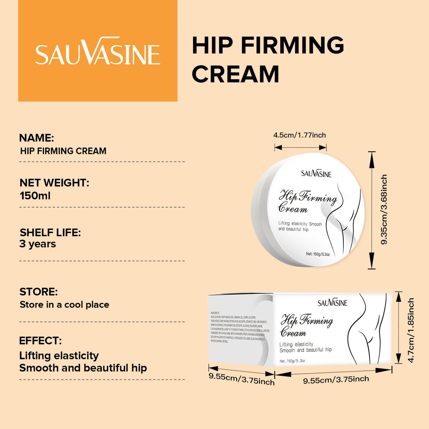 Hip Firming Cream Standard Specifications