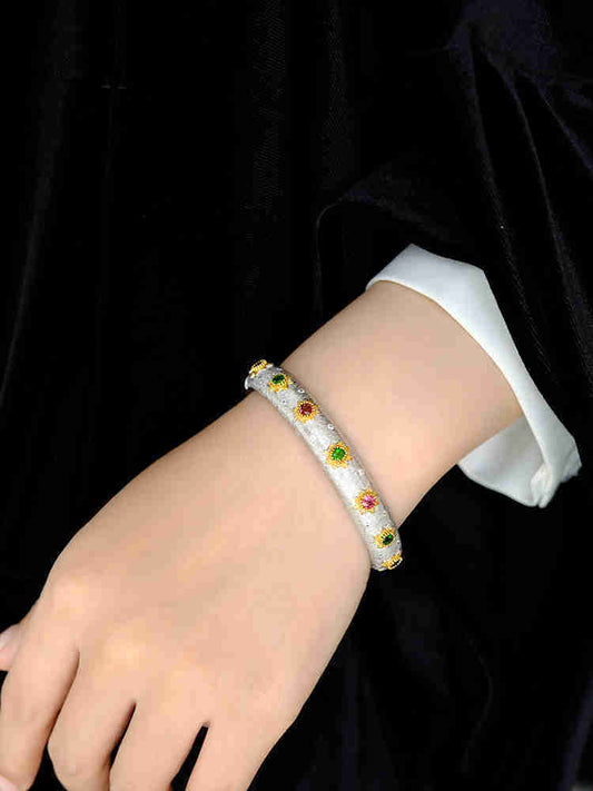 Pure Gold Plated Luxury  Color Treasure  Bracelet Vintage