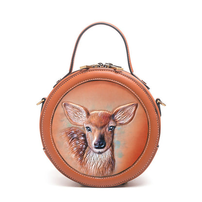 High Sense Small Round Leather Bag